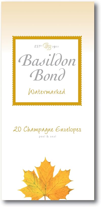 Basildon Bond Luxury Peel and Seal Envelopes 20 Pack Champagne 89 x 187mm