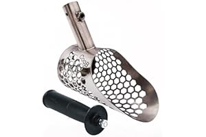 CooB Small Lightweight Beach Sand Scoop Metal Detecting Hunting Tool Scout v2. Metal Detector Sand Scoop. Stainless Steel, Hexahedron Holes.