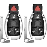 Vurkcy Key Fob Replacement for 1997-2014 Mercedes Benz C CL E GL ML R S Class/ 97-14 Sprinter 300 SL Series Car Keyless Entry Remote Control, IYZ3312 IYZDC, 4 Buttons, 2Pcs