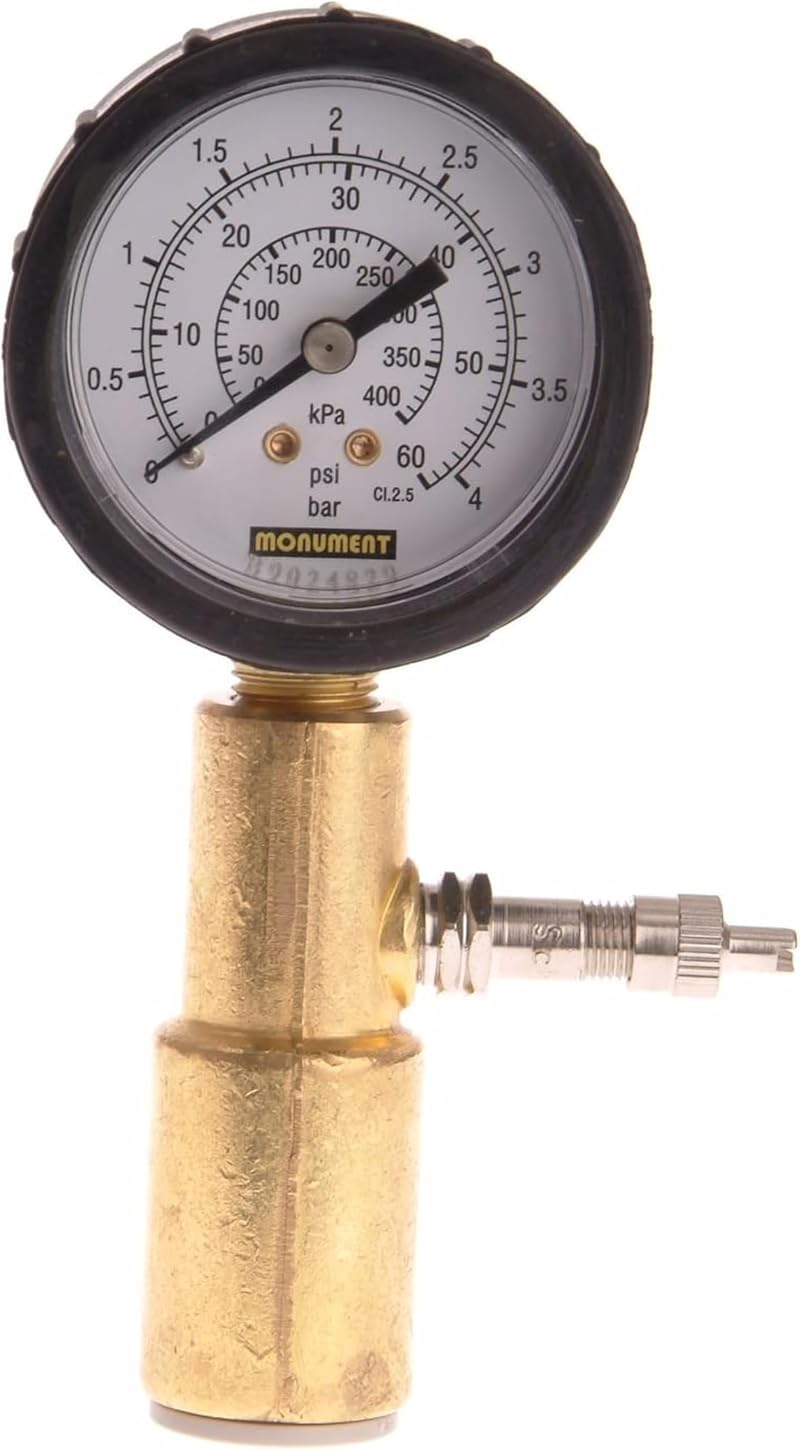Monument MON1512 15mm Dry Pipe Test Kit 4bar Pressure Gauge Plumbing Tool