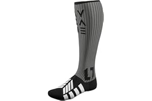 AYCANE A-SHIELD Cut-Resistant Hockey Socks, Seamless Toe, Lace Bite & A5 Protection, Moisture-Wicking, Grey/Black