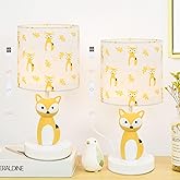 Lampwell Fox LED Table Lamps with USB Port DC5V,Set of 2,Yellow Kids Table Lamp,Night Light for Kids Room,Nursery,Bedroom,Kit