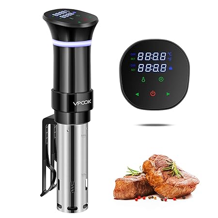 Vpcok Sous Vide Sous-Vide Garer Präzisionskochtopf Immersion Tauchzikulator, LCD Touch Display, Low-Öl und fettarm, gesunde E