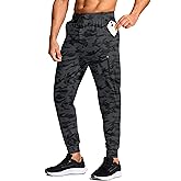 MUZEGE Men's Athletic Joggers Stretch Sweatpants(Black Camo,XL)