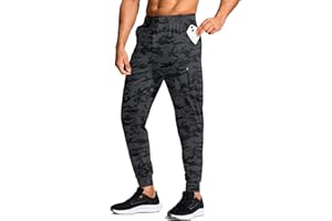 MUZEGE Men's Athletic Joggers Stretch Sweatpants with Zipper Pockets Running Workout Gym Track Golf Pants for Men