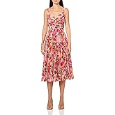 Adrianna Papell Womens Pleated Midi Dress