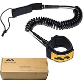 10ft Coiled SUP Leash for Paddleboard Ankle Cuff, Double Swivel