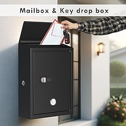 WeHere Mailbox Wall Mount, Locking Post Box for