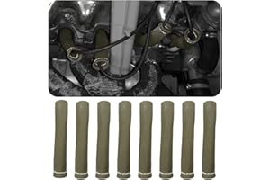 Wevdn 8 PCS Spark Plug Wire Protector Sleeve, 6 Inches Glass Fiber Automotive Wire Heat Insulation Boots, Fireproof Protect Cover Replacement for Spark Plug Wire, Car Accessories (Titanium)