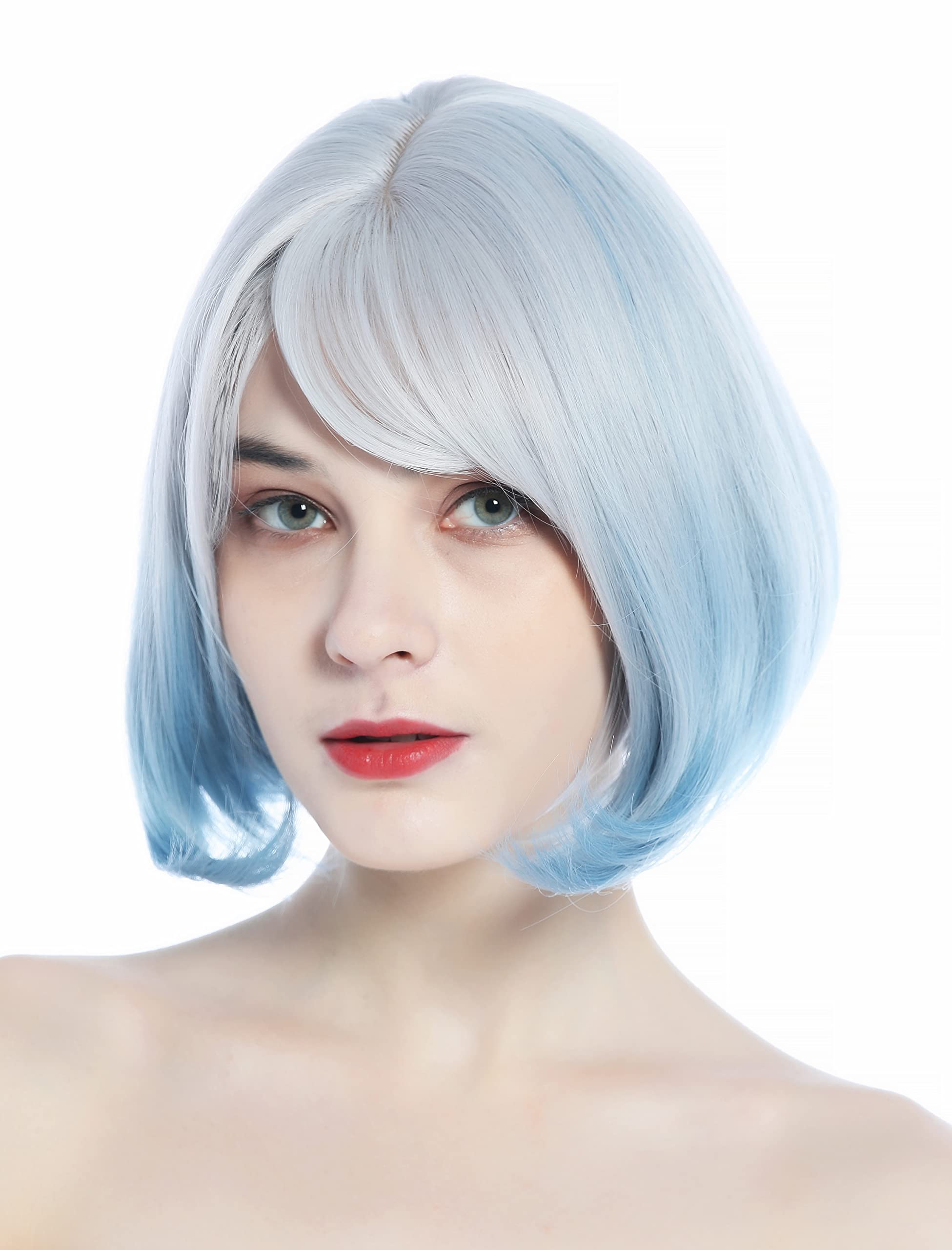 WIG ME UP - DL228-88AR3904 Ladies' Wig short Bob curved tips blue silvery white mix