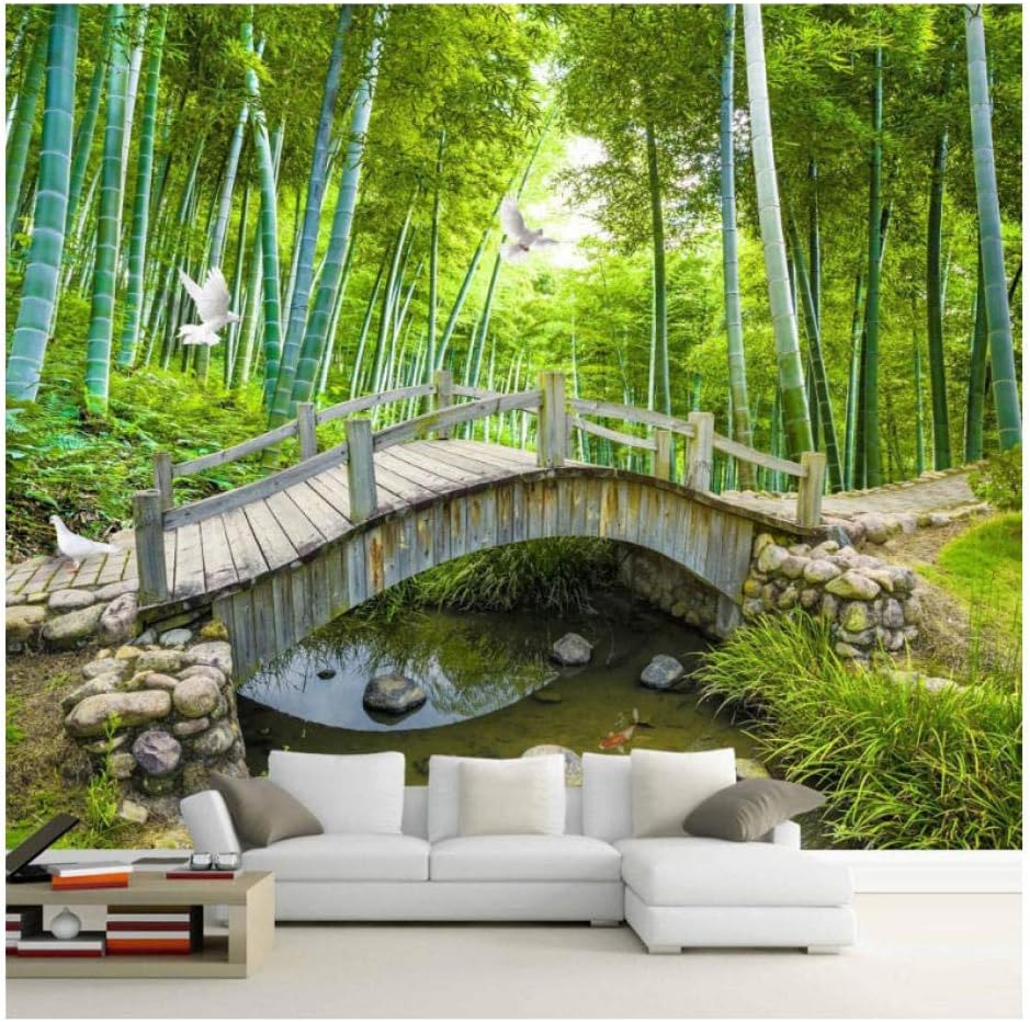 Amazon Com Yxjj1 Small Bridges Photo Wallpaper 3d Bamboo Forest Landscape Painting Wall Decoration Living Room Bedroom Wallpaper Mural 3d 250cm W 160cm H Custom Home Kitchen