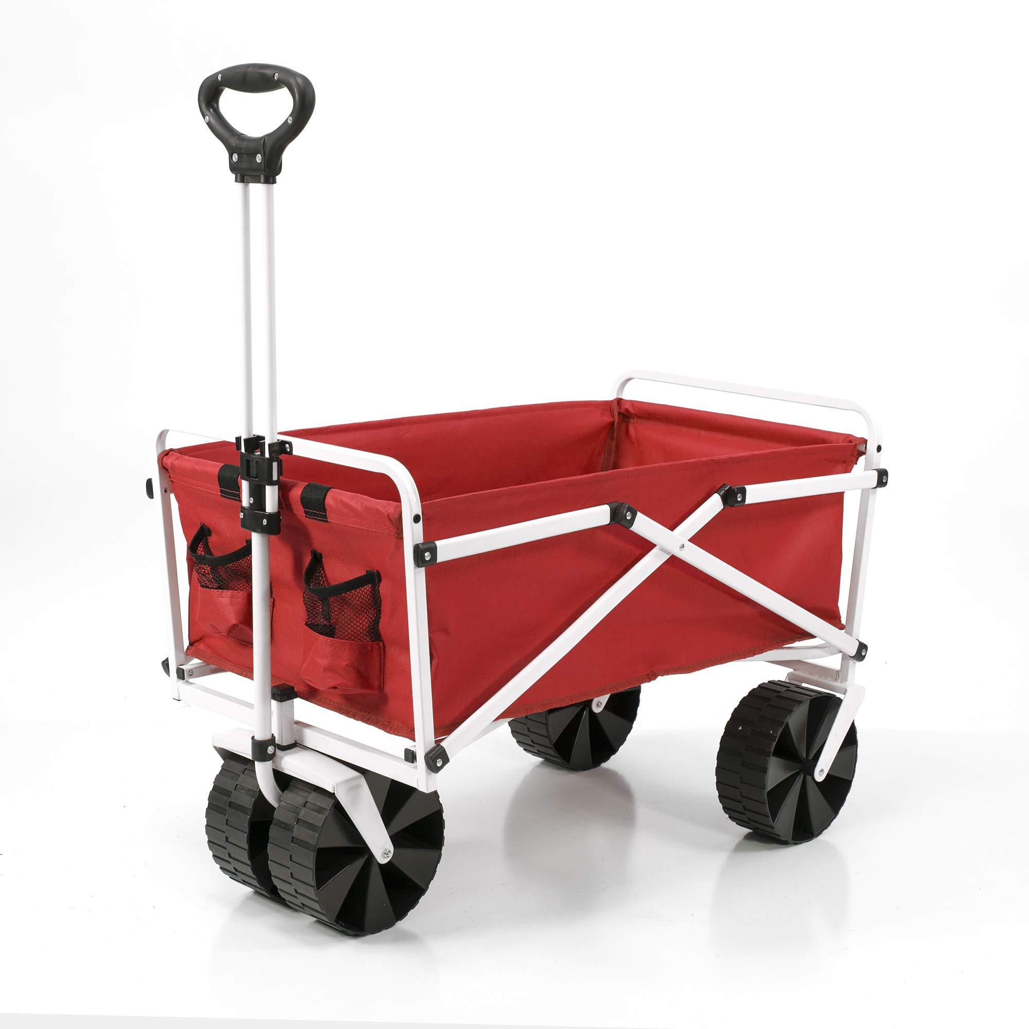 YSC Wagon Garden Folding Utility Shopping Cart,Beach (Large, Red)
