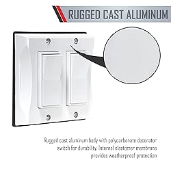 TayMac 5127-1 2-Gang Weatherproof Decorator Switch