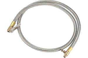 X AUTOHAUX Flexible Stainless Steel 100cm 39" Tire Valve Connect Pipe Air Chuck Inflator Compressor Pump Extension Hose for C