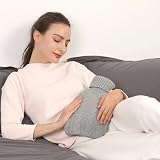 Samply 2L Hot Water Bottle with Knitted Gray Cover Premium Material view 2