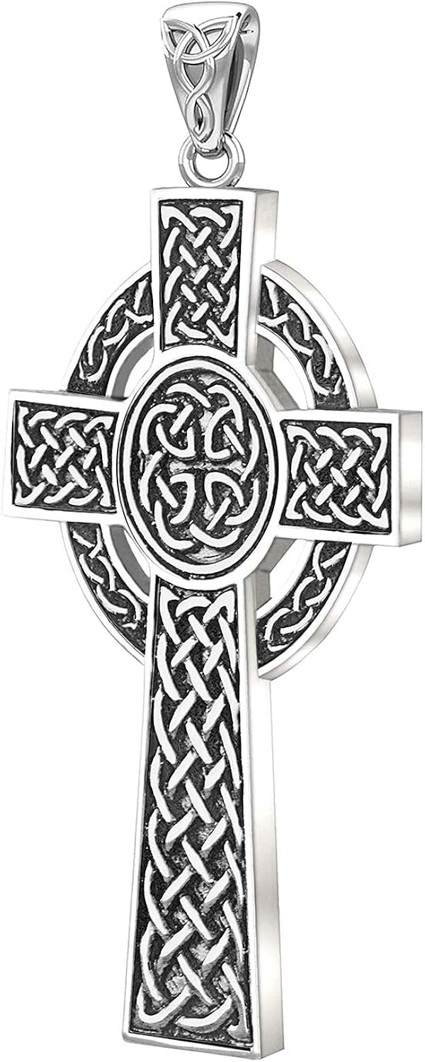 US Jewels New 925 Sterling Silver Irish Celtic Knot Cross
