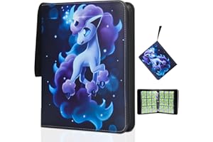 VIQYHVIQ Card Binder 9-Pockets, Trading Card Binder 900 Pockets Card Collection Binder Card Holder Binder with 50 Removable Sleeves and Zipper for Boys and Girls Organized