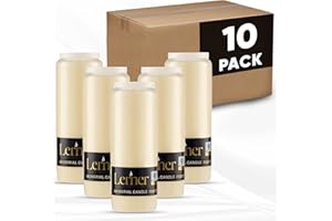 Lerner 9 Day Memorial Candle - 100% Vegetable Oil Unscented Pillar Candles for Religious, Vigil, Emergency and Home Decor Use