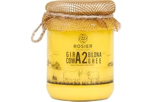 ROSIER A2 Gir Cow Ghee (500 ml) | Traditional Bilona Method A2 Ghee | Grassfed, Pure and Healthy Desi Cow Ghee (Glass Bottle - 500 ML)