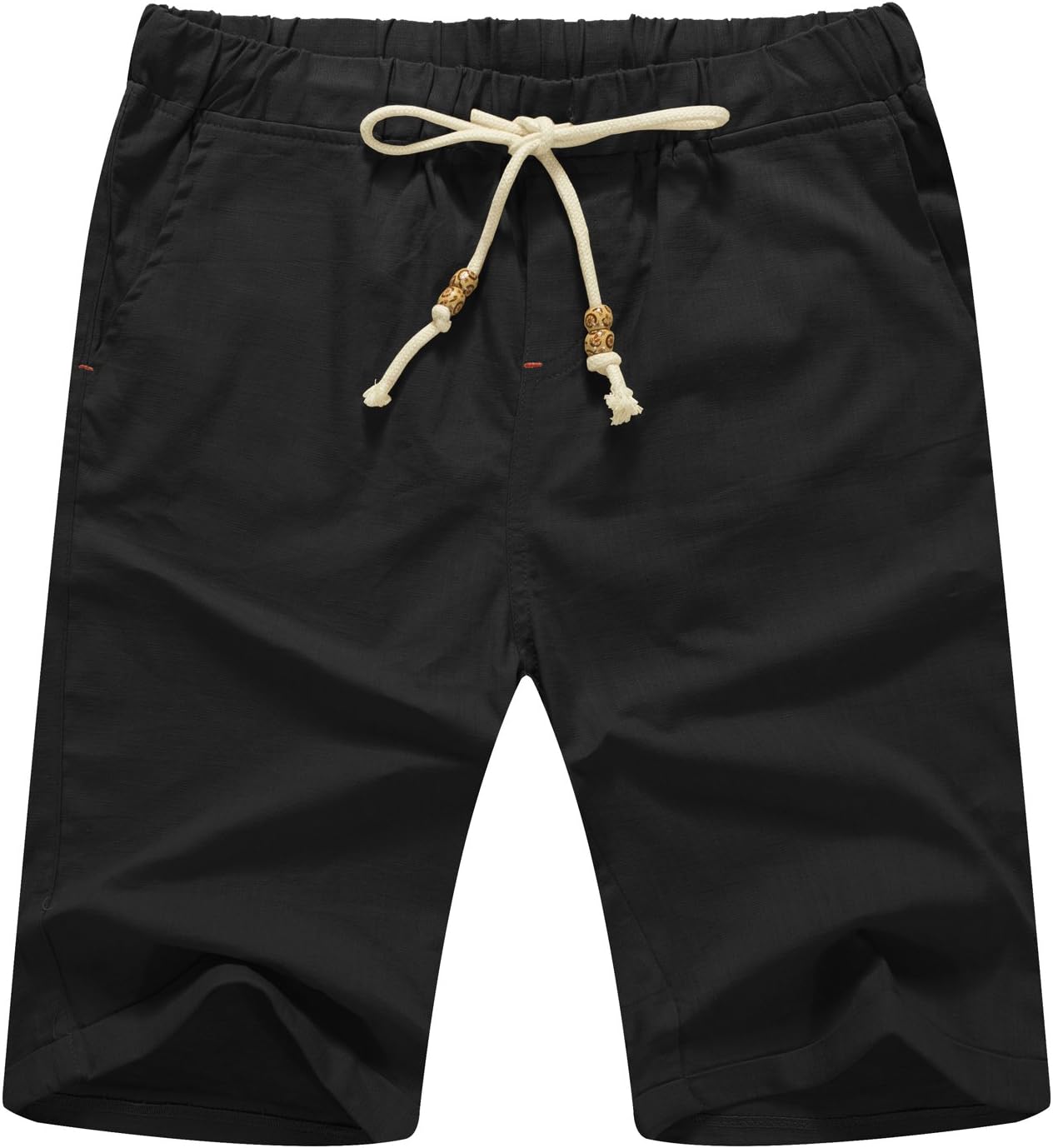 NITAGUT Men's Linen Casual Classic Fit Short Drawstring Summer Beach Shorts