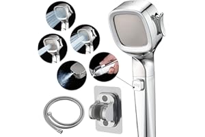 YASINU Rv Shower Head with 60" Hose and On Off Switch, Water Saving with 4 Setting High Pressure Handheld Shower Head, Replacement for Bathroom, RV, Travel Trailer and Camper - Chrome