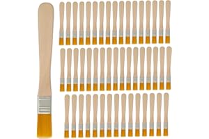 50Pcs Small Paint Brushes, Flat Nylon Paint Brushes with Wooden Handle, for DIY Art, Painting Supplies, Walls