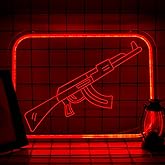 qbanziou AK47 Gun Neon Signs for Wall Decor,Sniper Rifle Led Neon Light for Bedroom Office Party,Christmas Gifts for Children