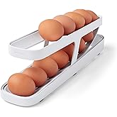YouCopia RollDown™ Egg Dispenser, Space-Saving Rolling Eggs Dispenser and Organizer for Refrigerator Storage