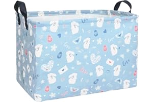 BOOHIT Large Empty Baskets Easter Storage Bin collapsible Hamper Canvas Box Gifts Spring Decor(Love Envelope Bunny Egg)