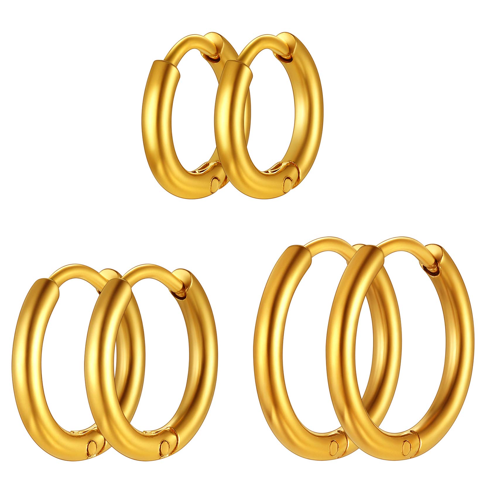 Richsteel Gold Hoops Earrings For Women 3 Pairs Of Huggies Earings Mens Hoop Earring Set