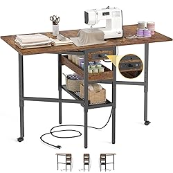 Besiost Folding Sewing Cutting Table with Charging