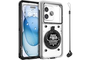 Beasyjoy Waterproof Phone Case, Underwater Snorkeling Diving Phone Case, Universal Self-Check Water Proof Case Up to 6.9 Inch for iPhone 16/15/14/13/12/11 and Samsung S24/S23/S22/Google Series - Black