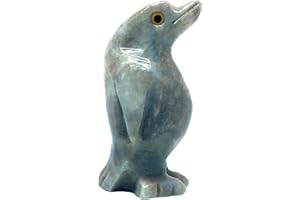 Nelson Creations, LLC Penguin Natural Soapstone Hand-Carved Animal Charm Totem Stone Carving Figurine, 1.5 Inch