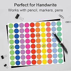 1600 PCS 3/4” Colored Dot Stickers, Round Sticker