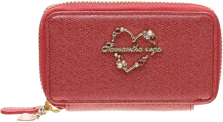 Amazon セット品 Samantha Vega サマンサベガ ファスナー キーケース ホーリー ハート レディース キー財布 5連 キーリング キーケース チャーム レッド キーケース