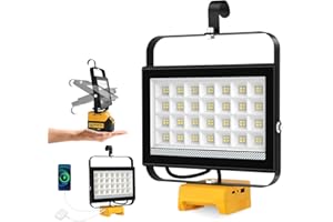 T-SUNiceM Cordless LED Work Light for Dewalt 20v Max Battery, 100W 10000LM Flood Light, Flashlight for Dewalt 20v Tools with USB & Type-C Charging and 140°Pivoting Head for Jobsite, Garage, Camping