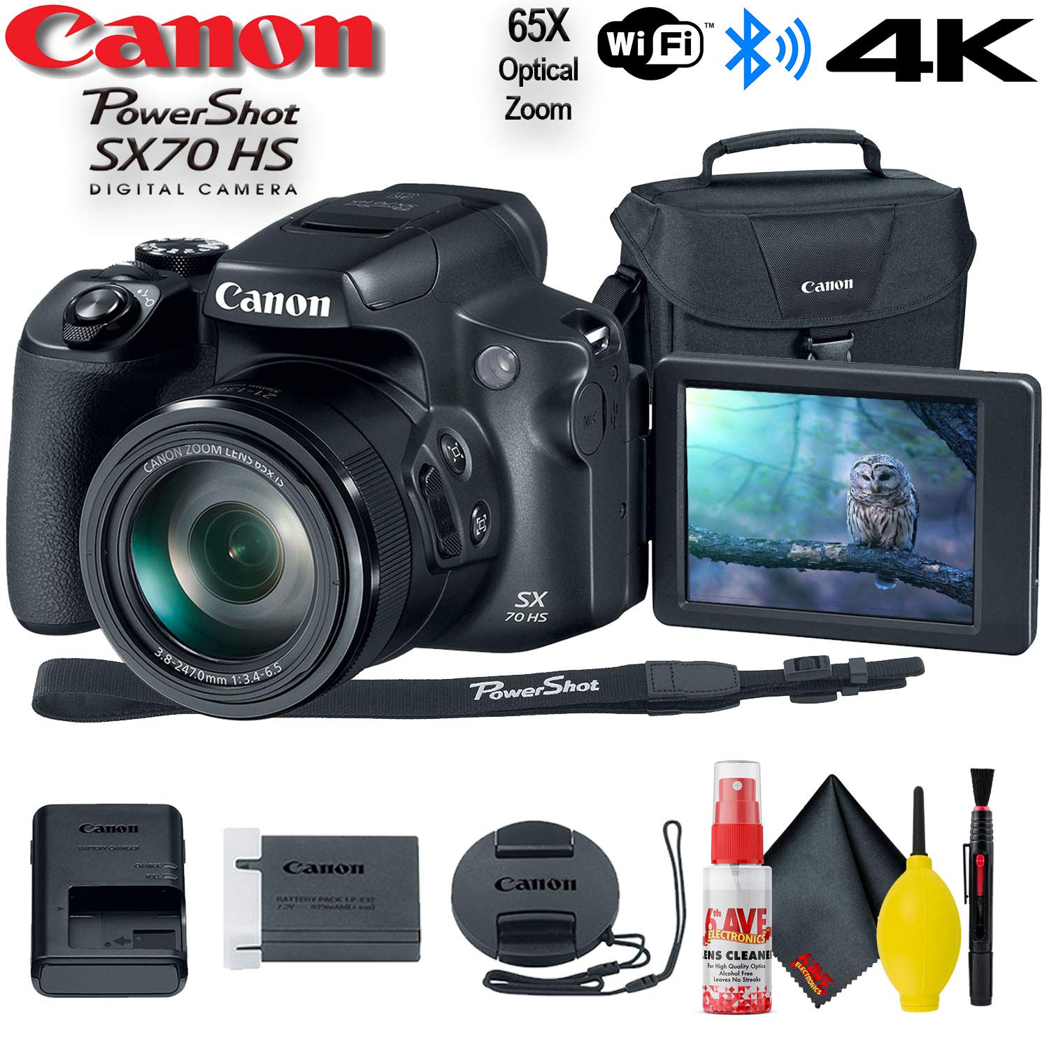 Canon PowerShot SX70 HS Digital Camera (3071C001) Base Bundle