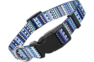 Cobee Nylon Dog Collar, Adjustable Puppy Collars with Patterns Bohemian Style Soft Comfortable Cat Collar Pet Collars for Sma