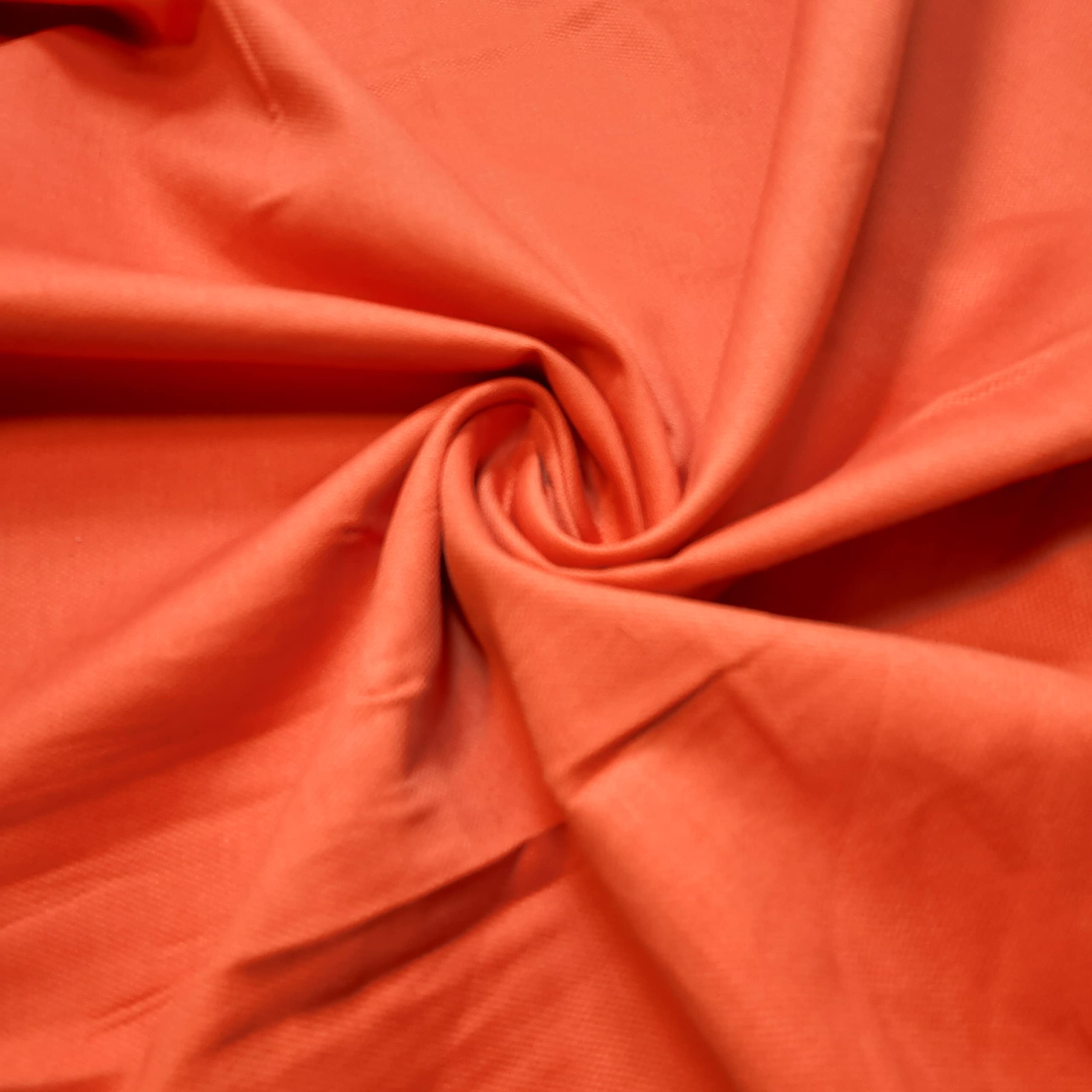 Dotted Soft Dobby 100% Cotton Fabric Shirt Dress Craft Material 58" (1 Meter, Orange)