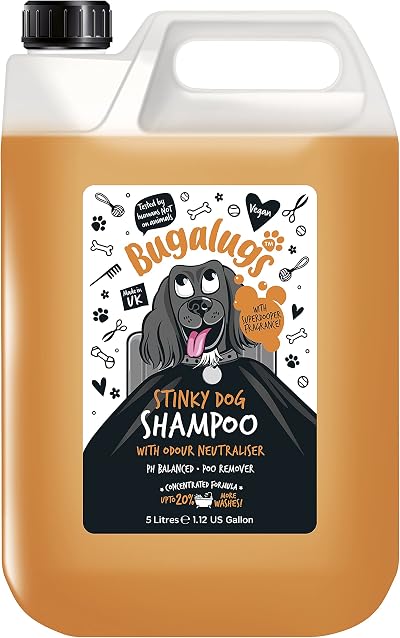 BUGALUGS Stinky Dog Shampoo 5 Litre with Odour Neutraliser Vegan UK Made
