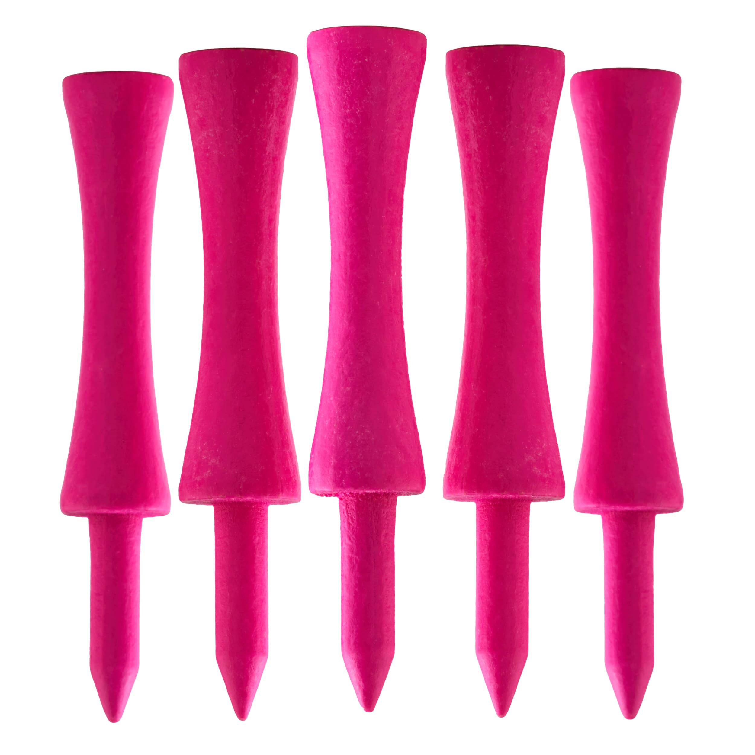 TH Golf 100 PCS Bamboo Golf Tees | Multiple Colours & Sizes | Eco Friendly & Sustainable Bamboo Golf Tees (59mm Castle Neon Bright Pink), 38mm, 54mm, 70mm, 83mm — image 1