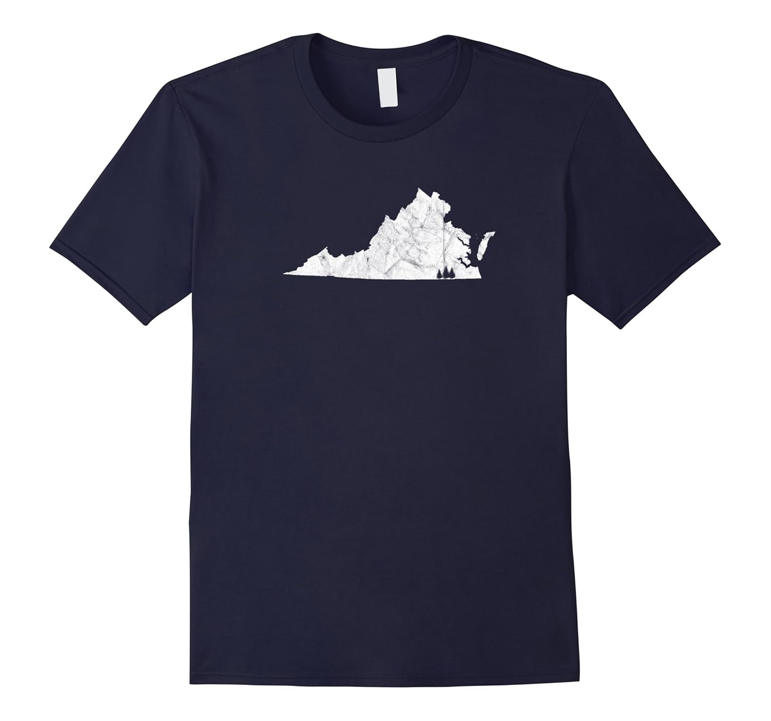 Virginia State Outline T-Shirt-Rose