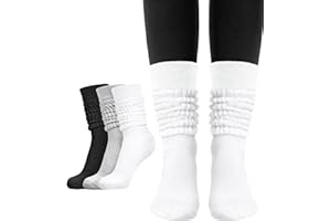 Witwot 3 Pairs Women's Slouch Socks Knit Knee High Tube Scrunch Sock Size 6-11