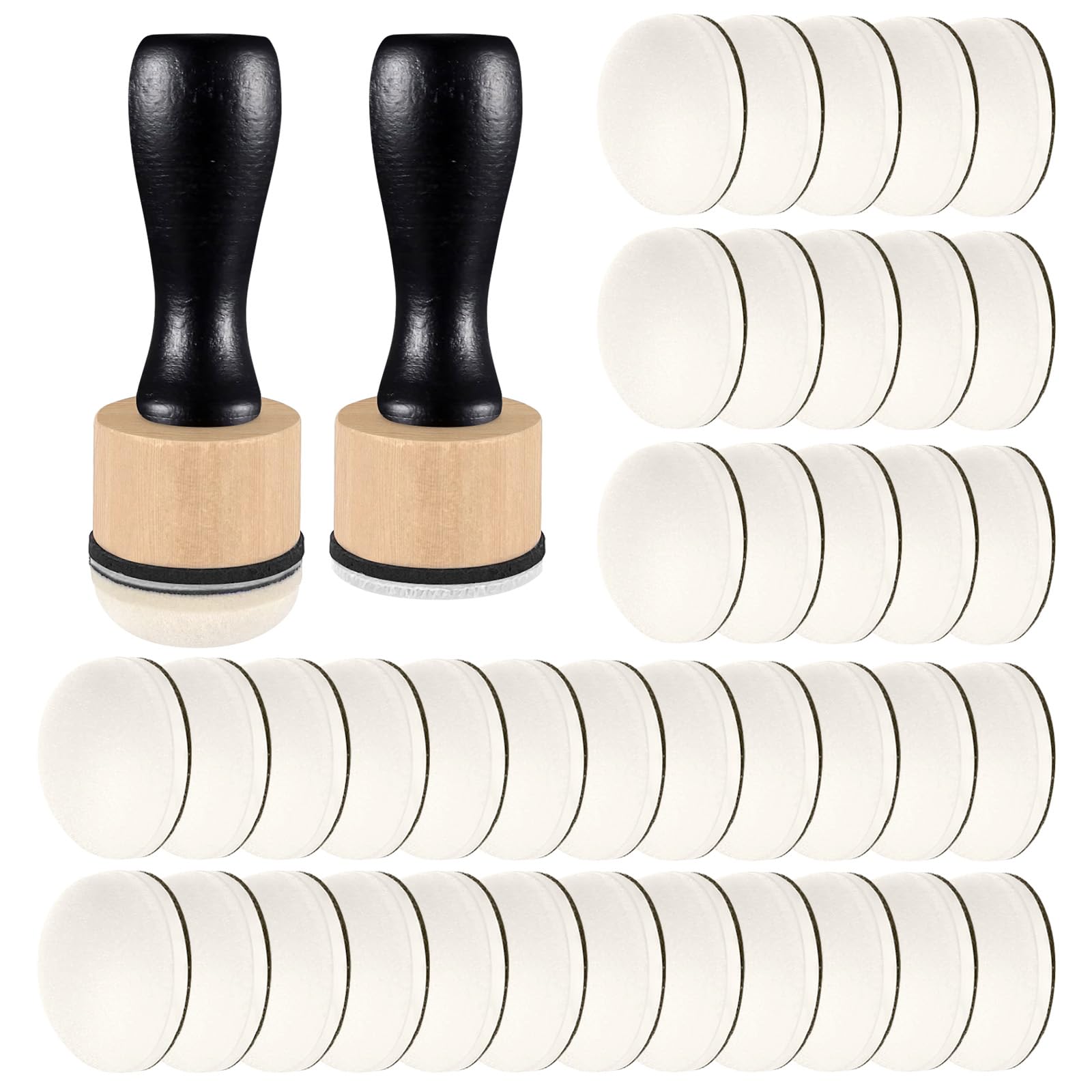 2 Pack Ink Blending Tool with 40 Replacement Foam Pads, Ink Blending Brushes for Card Making, Art Supplies for Distressing, Blending and More (42)