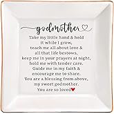 AZVAUUY Godmother Gifts, Baptism gift for Godmother, Jewelry Dish Trinket Tray, Godmom Birthday Mother's Day Christmas Gifts for Godmother, Godmother Proposal Gifts, Godmother Gifts from Godchild