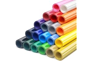 OLEITODH HTV Heat Transfer Vinyl Bundle - 20 Pack 12'' x 100 FT Heat Transfer Vinyl Rolls Bulk, Iron on Vinyl for Cricut T-Shirt, HTV Vinyl Bundle with 20 Assorted Colors