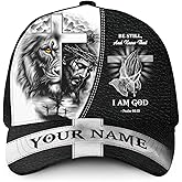 Custom God Hat with Name, Classic Cap Christian Caps for Men Jesus Hats Cross Hats Christian Gifts for Teens Boys