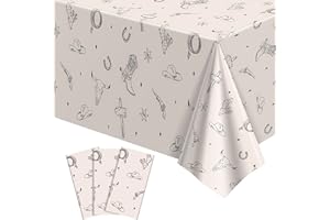 NatNarr 3 Pack Western Cowboy Party Decorations Tablecloth, 54 X 108Inch Rodeo Table Covers Disposable Cowboy Table Cloth Waterproof Tables Cover for Western Rodeo Birthday Party Decor