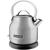 KitchenAid 1.25L Electric Kettle KEK1222, Brushed Stainless Steel | Removable Lid for Easy Filling, Stainless Steel Design, Convenient Pouring Spout, Compact Design