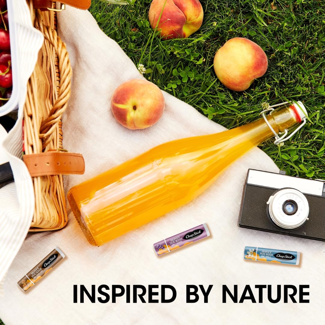 ChapStick Lip Balm Honey Nourish Flavors Honey Lavender, Honey Vanilla, Honey Brown Sugar, 3CT BC .45OZ